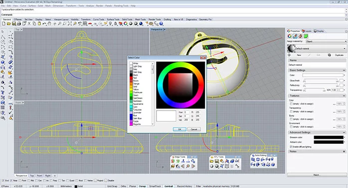 Color and textures for full color printing